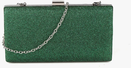 Solada Pochette rigida glitterata Pochette donna Verde taglia Unica