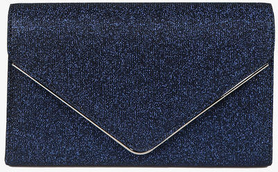 Solada Pochette rigida glitterata Pochette donna Blu taglia Unica