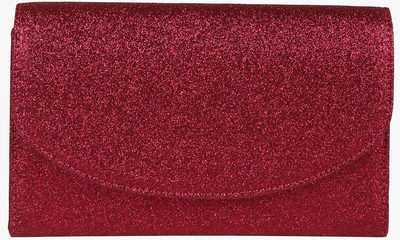 Solada Pochette rigida glitterata Pochette donna Rosso taglia Unica