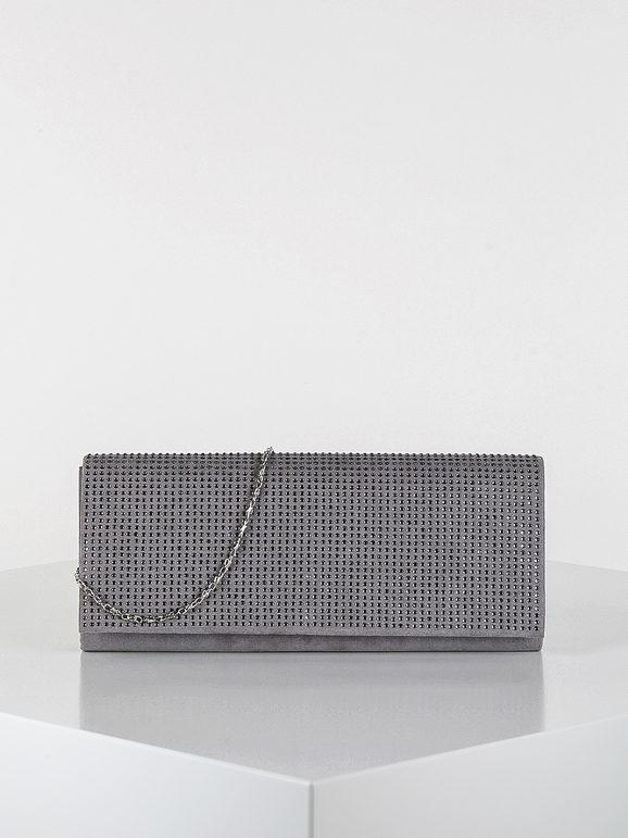 Solada Pochette scamosciata con strass Pochette donna Grigio taglia Unica