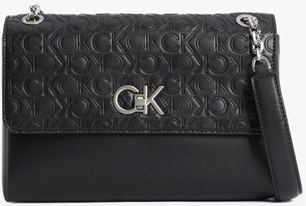 Calvin Klein Re-Lock ew Cony Crossbody Borsa a tracolla con stampe Borse a Tracolla donna Nero taglia Unica