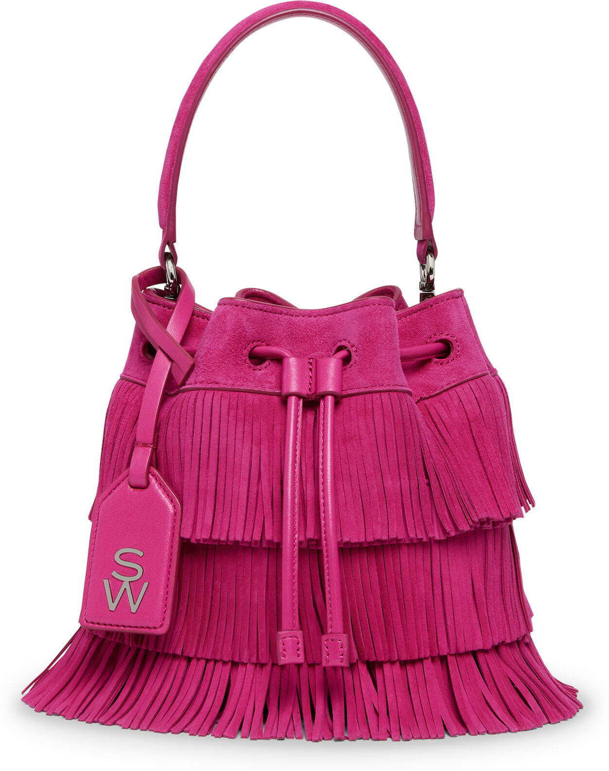 Stuart Weitzman Rae Fringe Mini Bucket Bag - Donna  Begonia One Size