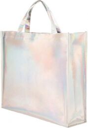 Gedshop 1000 Borsa shopping in tnt laminato iridescente neutro o personalizzato