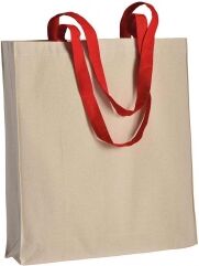 Gedshop 1000 Shopper in cotone manici colorati con soffietto da 220 gr neutro o personalizzato