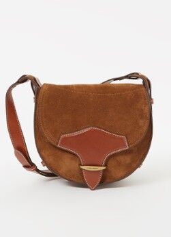 Isabel Marant Botsy crossbodytas van kalfssuède met leren details - Cognac