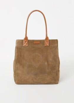 Isabel Marant Yenky shopper van lamssuède met leren details - Khaki