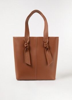 HVISK Dalca vegan shopper met strik detail - Roestbruin