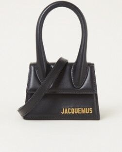 Jacquemus Le Chiquito mini handtas van leer met logo - Zwart