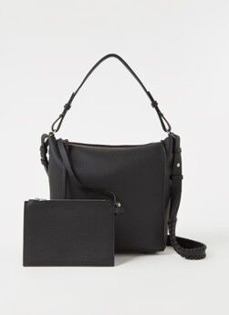 ALLSAINTS Kita crossbodytas van leer met uitneembare clutch - Zwart