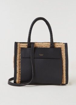 Dune London Doughtrey handtas met raffia details - Zwart