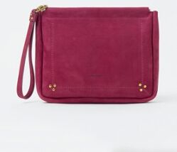 Jérôme Dreyfuss Clic Clac L clutch van nubuck - Fuchsia