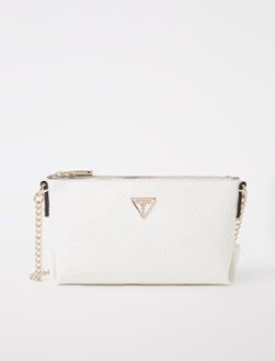 GUESS Helaina Mini crossbodytas met logoprint - Wit