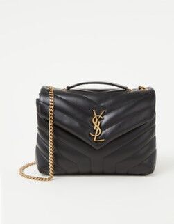 Saint Laurent Loulou schoudertas van kalfsleer - Zwart