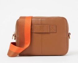 Reiss Brompton crossbodytas van leer - Cognac