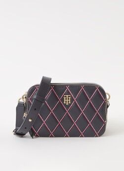 Tommy Hilfiger Crossbodytas met quilt patroon - Donkerblauw