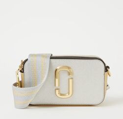 The Marc Jacobs The Snapshot Metallic crossbodytas van leer - Zilver