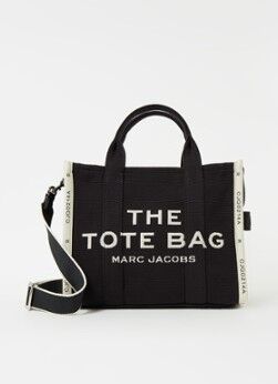 The Marc Jacobs The Small Tote shopper van canvas met logoprint - Zwart