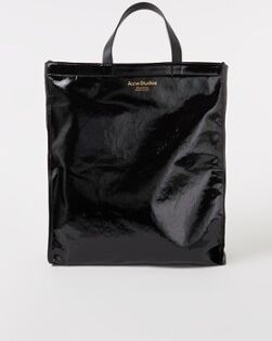 Acne Studios Shopper met leren details en metallic finish - Zwart