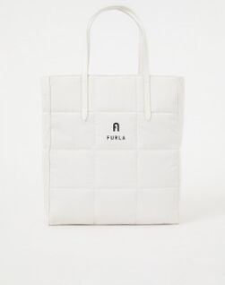 FURLA Piuma gewatteerde shopper met leren details - Wit