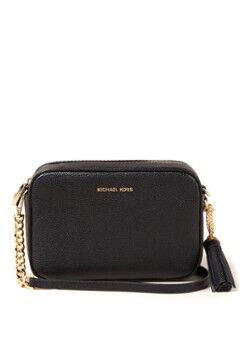 Michael Kors Ginny cameratas van leer met tassel - Zwart