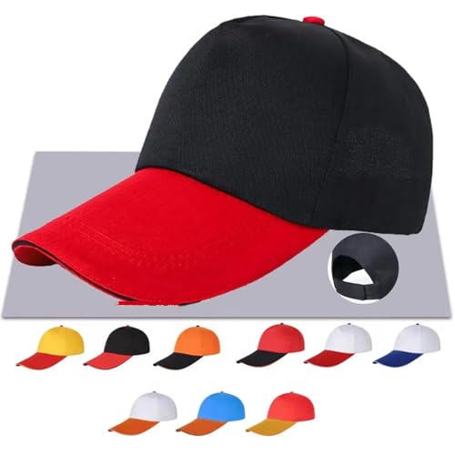 saVgu Aangepaste hoeden, honkbalvader, aangepaste honkbal, pet ontwerp je eigen hoeden, bulk aangepaste hoeden, ontwerp je eigen (Color : Figure-Black/Red, Size : 1pcs)