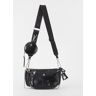 Steve Madden Burgent crossbodytas met crocostructuur en afneembare schouderriem - Zwart