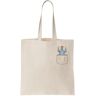 Functon+ Mr Shapiro In Pocket Middle Finger Canvas Tote Bag Natural, Beige