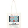 Generic Smile! Youre Being Recorded Beige Totebag Unisex Katoenen Zak