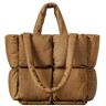 VIQUTRG Puffer Bag Tote, Puffy Tote Bag, Gewatteerde Tote Bag for dames, Puffer Bag, Schoudertas for dames (Color : Brown)