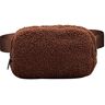 VOSMII heuptasje New Sport Waist Bag For Women Ourdoor Fleece Fur Men Women Chest Bags Waist Packs Winter Bags (Color : Brown)