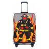 BREAUX Brandweerman Brandweerman bedrukte bagagehoes, elastische bagagebeschermer, modieuze bagagehoes, maat L, brandweerman brandweerman, L, Brandweerman Brandweerman, L