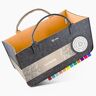 LoFelt ® Vilten tas van 100% gerecycled plastic/vilten tas, groot geschikt als vilten boodschappentas, haardhouttas, draagtas, vilten mand opberg/vilten tas, grijs, oranje