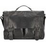 Pride and Soul Baggie Briefcase Leer 40 cm Laptopcompartiment schwarz