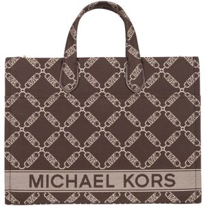 Michael Kors Gigi Large Empire Logo Jacquard Tote Bag - Choc/Multi One Size