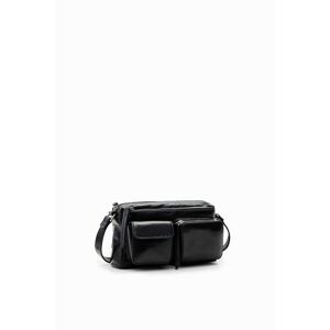 Desigual Small pockets leather crossbody bag - BLACK - U