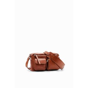 Desigual S leather pockets crossbody bag - BROWN - U