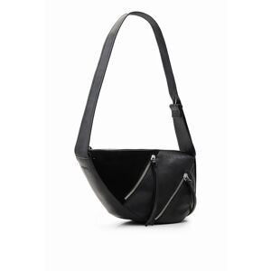 Desigual Midsize zips leather bag - BLACK - U