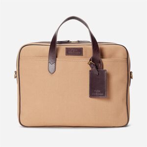 Ralph Lauren Leather-Trim Canvas Briefcase - Tan/brown Brun OS