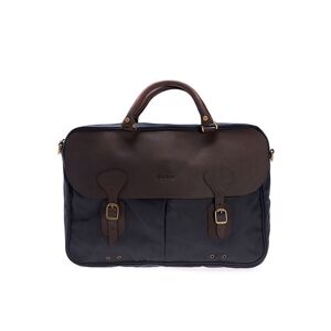 Barbour Wax Leather Briefcase Navy OneSize, Navy