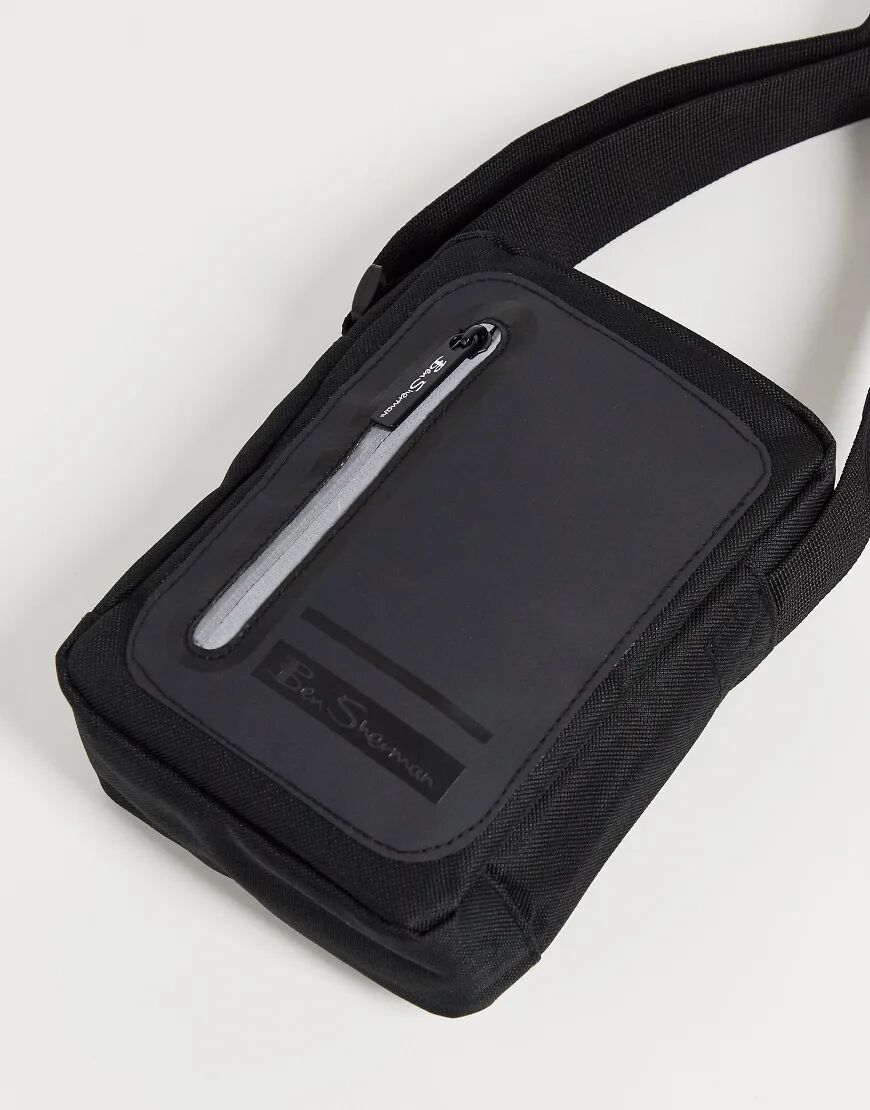 Ben Sherman zip front flight bag in black  Black