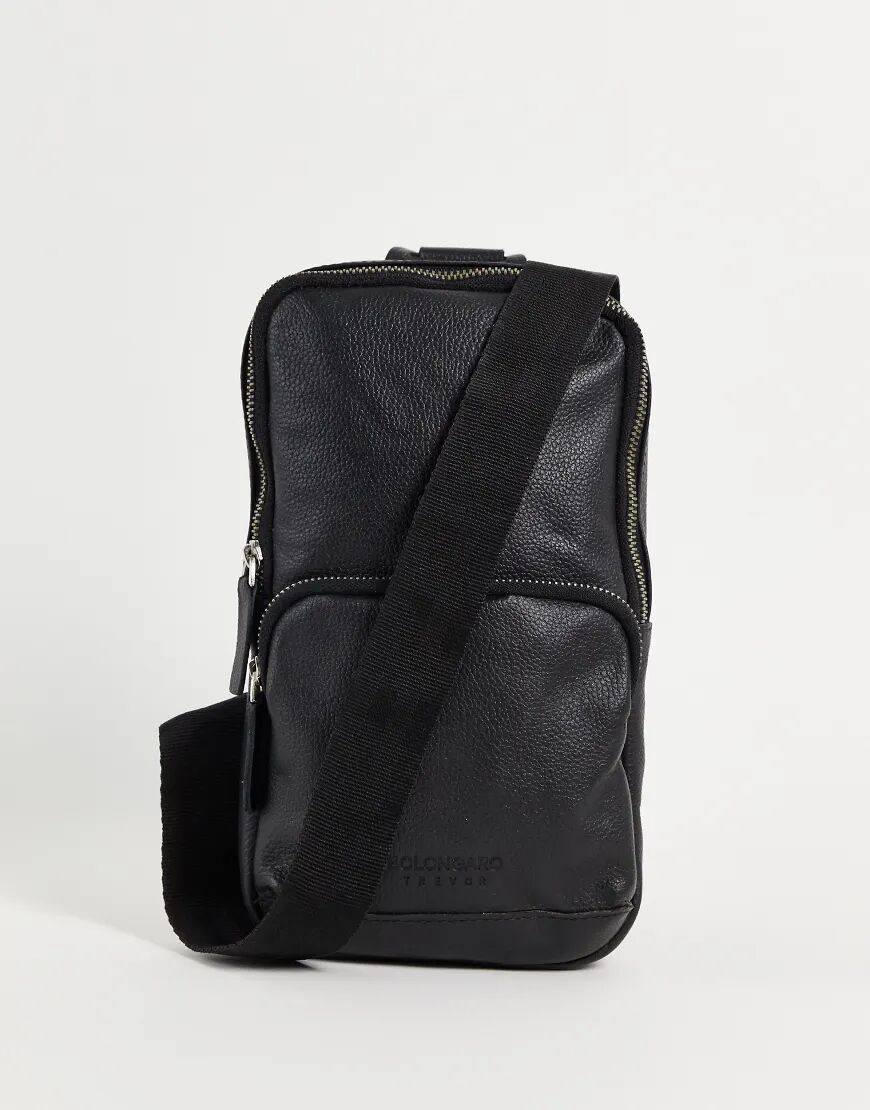 Bolongaro Trevor grain cross body flight bag-Black  Black