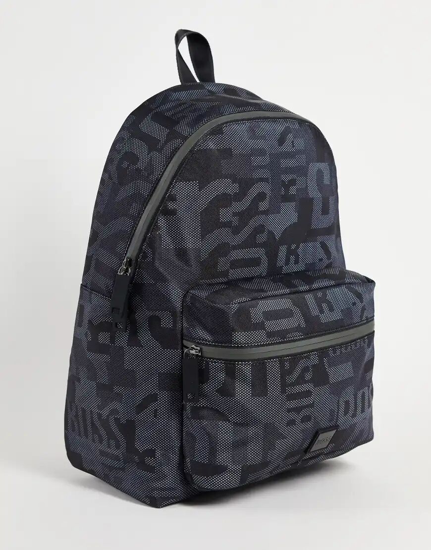 BOSS by Hugo Boss BOSS monogram backpack in black  Black