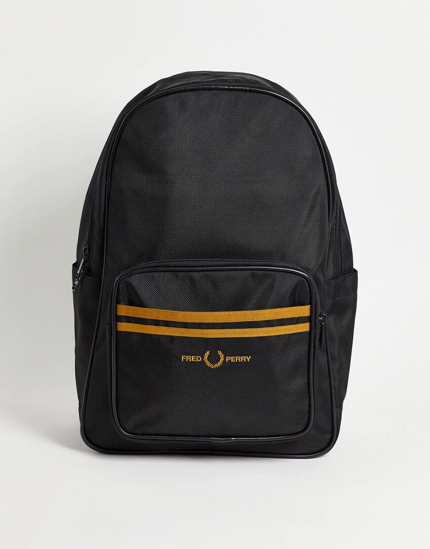 Fred Perry twin tipped backpack in black  Black