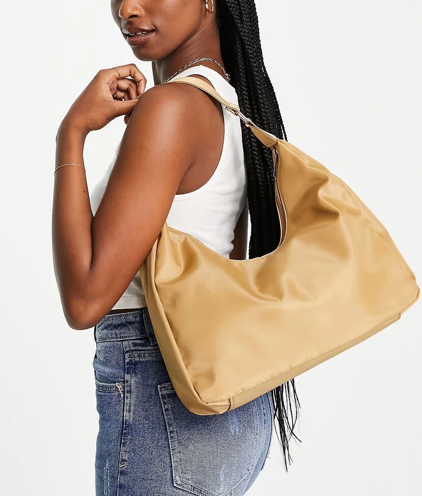 Glamorous Exclusive curved shoulder bag in camel-Neutral  Neutral