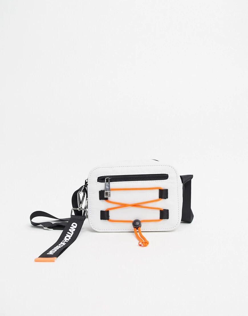 House of Holland Cross Body Bag With Rope Detail In Neon Orange-Multi  Multi