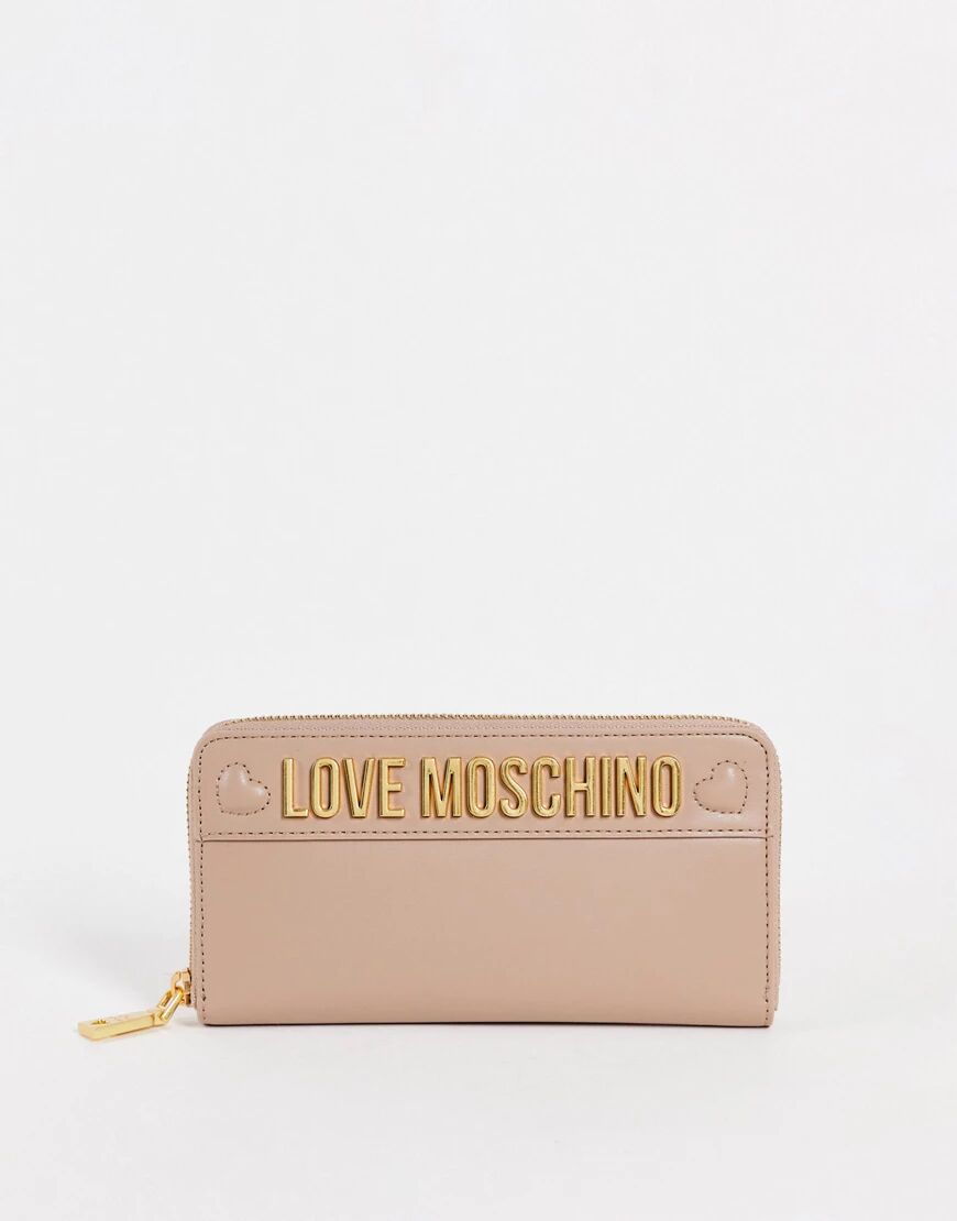 Love Moschino large logo purse in taupe-Neutral  Neutral