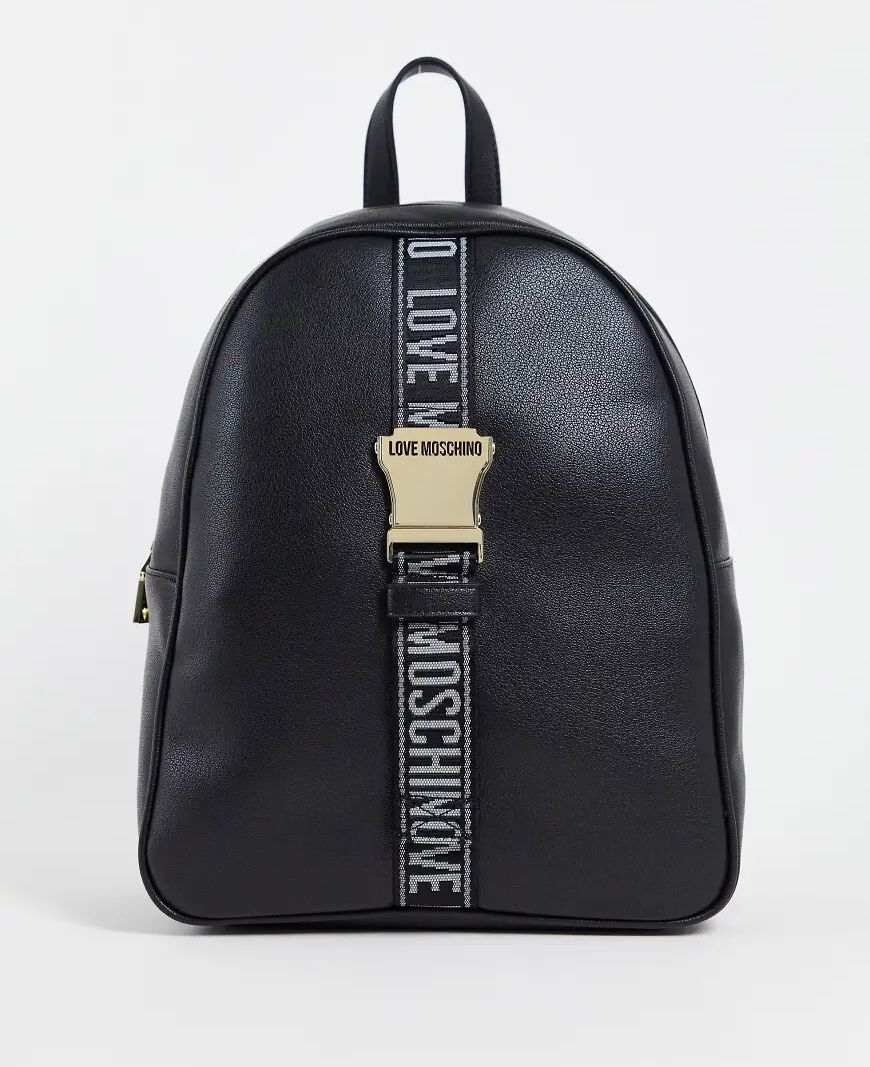 Love Moschino safety logo backpack in black  Black