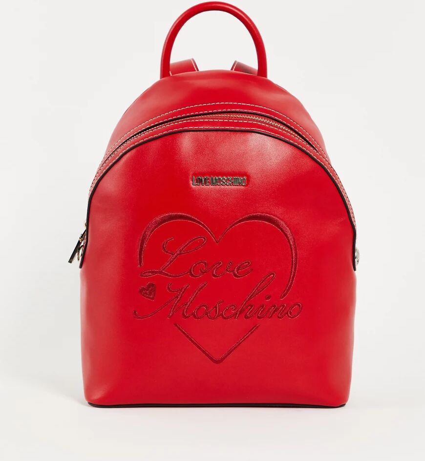 Love Moschino script logo backpack in red  Red