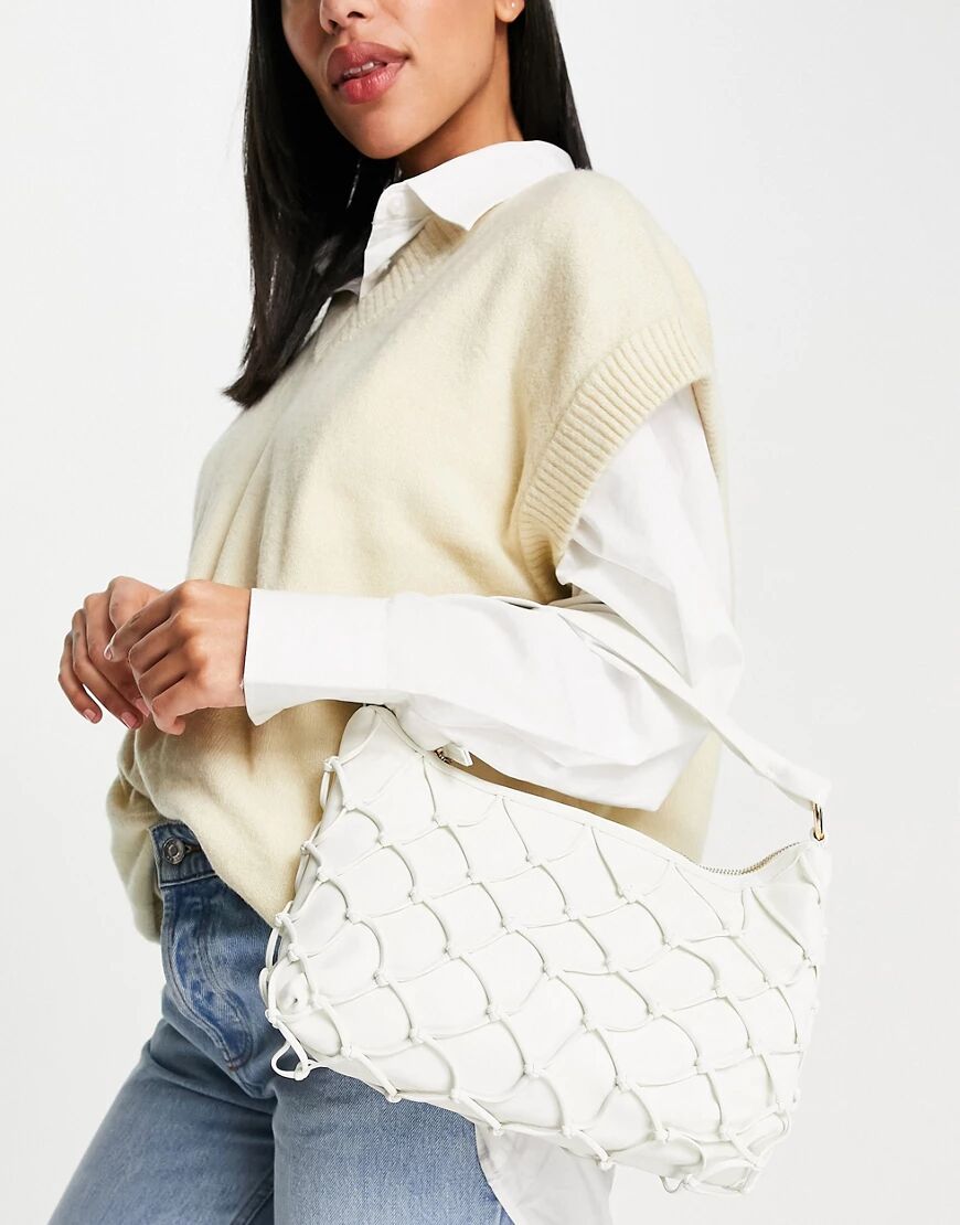 Mango cylinder baguette bag in white  White