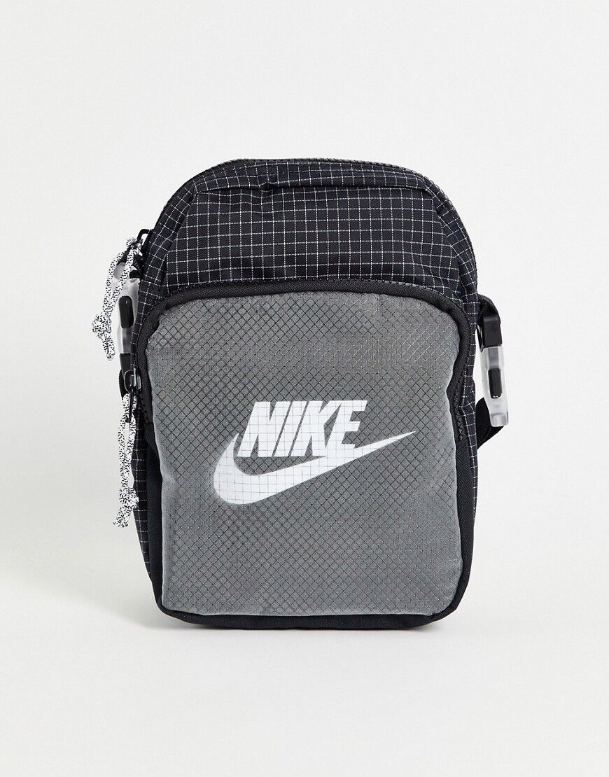 Nike Heritage cross body bag in black ripstop  Black